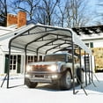 thumbnail image 3 of Tolead Heavy-Duty Galvanized Steel Carport – 12x25 FT All-Weather Shelter for Trucks, Boats & Outdoor Storage, 3 of 7