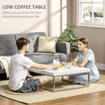 thumbnail image 3 of HomCom Square Coffee Table with Faux Marble Tabletop for Living Room, 3 of 9