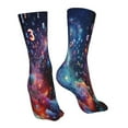 thumbnail image 7 of Goofa Outer Space Floating Numbers And Letters for 16in Socks, Funny Novelty Crazy Design Cotton Socks Sports Socks Knee High Socks For Men, Women,1Pairs - Gift For Working Friends, 7 of 7
