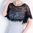 thumbnail image 5 of XIAOCHA Women's Lace Scallop Shrug Short Sleeve Cropped Shrugs Oktoberfest Party Capelet Bolero, 5 of 6