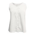 thumbnail image 5 of Linen Crop Tops for Women Sleeveless Tank Y2K New Trendy Button Down Lightweight Slim Fit Juniors Shirts, 5 of 8