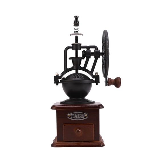 Style Manual Coffee Grinder Retro Wooden Mill With Ceramic Core For Home Kitchen