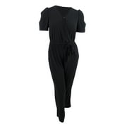 NY Collection Women's Petite Puff-Sleeve Jumpsuit (PL, Black)
