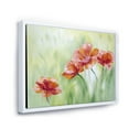 thumbnail image 3 of Designart 'Red Blossoming Poppies Over Wild Green I' Traditional Framed Canvas Wall Art Print, 3 of 5
