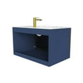 thumbnail image 4 of Solaria 36" Wall Mounted Blue Vanity Set in White Left Porcelain Top - in Gold, 4 of 10
