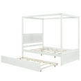 thumbnail image 6 of Harper & Bright Designs Full Size Canopy Bed Frame with Trundle, Wood Full Platform Bed with Headboard, White, 6 of 9