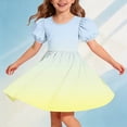 thumbnail image 2 of LIaqionyy Girls Dress Short Sleeve Skater A Line Sundress Kids Casual Stretchy Flowy Dresses Dancewear, 2 of 7