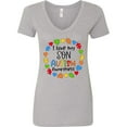thumbnail image 3 of Inktastic I Love My Son Autism Awareness Women's V-Neck T-Shirt, 3 of 5