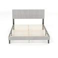 thumbnail image 6 of bedroom Bed Frame Full Size Bed Frame With Linen Headboard And Metal Legs Solid Wood Slats Mattress Platform For Bedroom Beige, 6 of 6