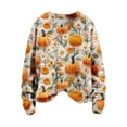 thumbnail image 4 of Halloween Yellow Womens Sweatshirts Women's Pumpkin Casual Comfort Printed Sweatshirt Going Out Tops for Women, 4 of 4