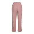 thumbnail image 4 of qolati Womens Casual Pants Straight Leg Stripe Print Side Button Down Beach Pants High Waist Lightweight Loose Palazzo Lounge Trousers with Pocket, 4 of 6