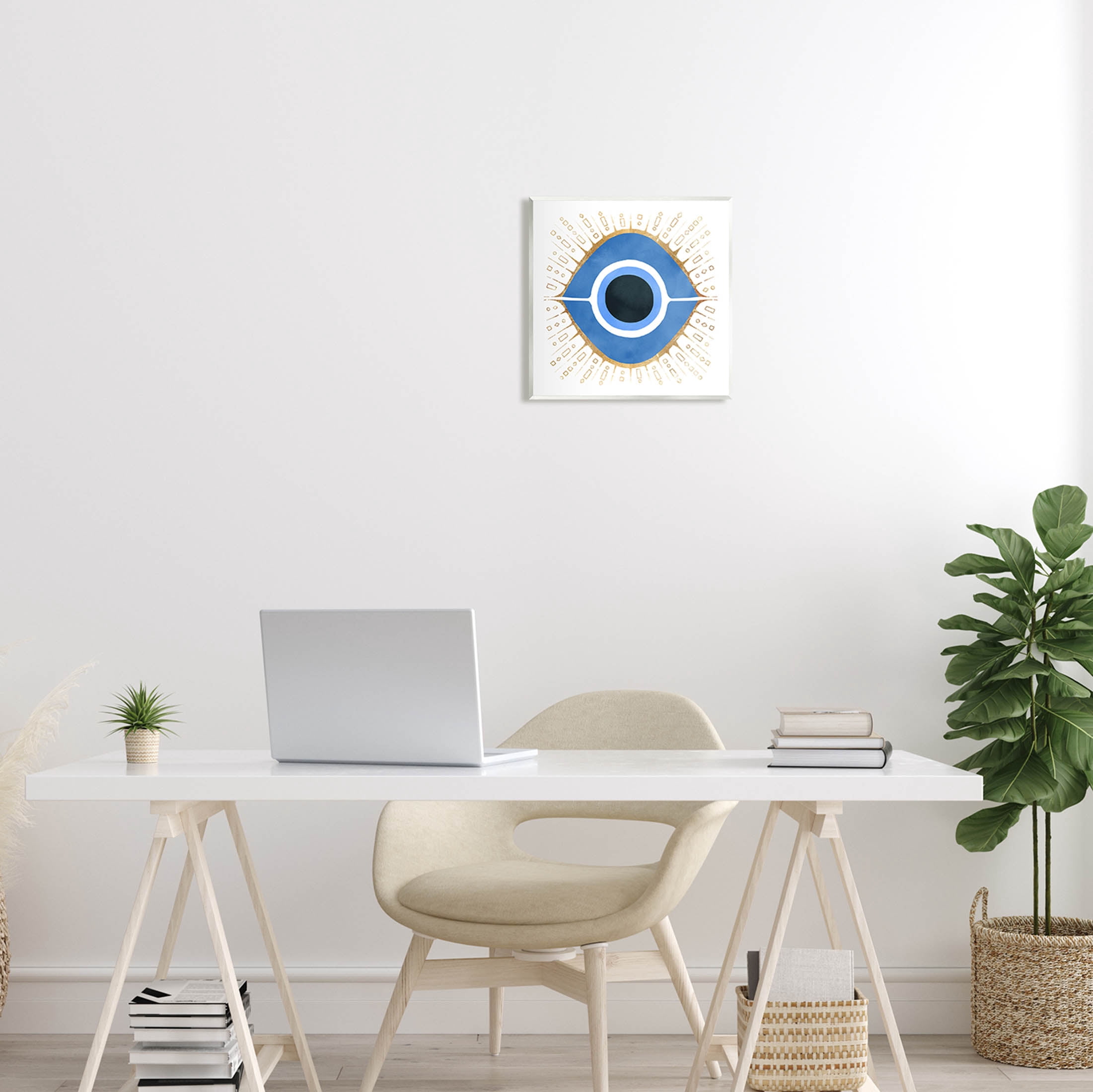 Stupell Industries Abstract Blue Evil Eye Symbol Graphic Art Unframed Art Print Wall Art, Design by Ziwei Li