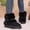Black, variant on Womens Winter Snow Boots Thick Soled Extra Thick Warm Anti-Slip Fashion Fuzzy Shoes Beige 7