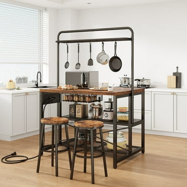 Cocosity Versatile Kitchen Island with Storage & 5 Hooks for Kitchen Dining Living Room