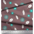 thumbnail image 3 of Soimoi Rayon Fabric Star & Holly Leaves Print Sewing Fabric Yard 42 Inch Wide, 3 of 3