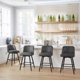 thumbnail image 5 of Modern Bar Stools Set of 4, 26" H Swivel Counter Height Barstools with High Backs, Kitchen Island Stools, For Bar & Home,Faux Leather, Grey, 5 of 9