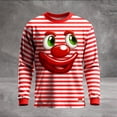 thumbnail image 2 of Chandail en Molleton Décontracté à Rayures Imprimé Col Rond Sans Capuche Chandail à Manches Longues pour Hommes Rouge Xxxxxl, 2 of 5
