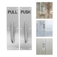 thumbnail image 2 of 1Set Stainless Steel Silver Rectangular Door Handle for Push Pull Front Entry, 2 of 8
