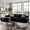 Black, variant on KCGKCG 138" Cloud Sectional Couch with L Shape Chaise, Extra Large Frameless Corduroy Sofa, Higher 17.7" Seat Height, 32D Pure Foam, Modular Seating for Living Room, No Assembly