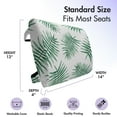 thumbnail image 5 of Green Lumbar Pillow, Watercolor Art Style Palm Leaves Tropical Nature Exotic Rainforest Foliage, Soft Back Cushion for Office Chairs with Adjustable Straps, 14" x 13", Forest Green White, by Ambesonne, 5 of 7