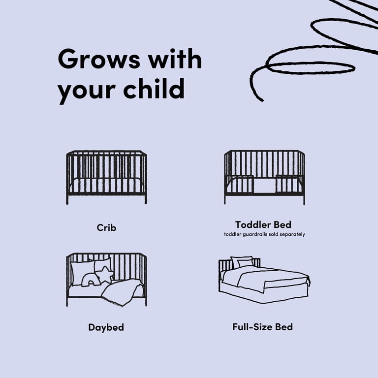 Storkcraft Hillcrest 4-in-1 Convertible Baby Crib, Black - Walmart.com