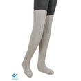 thumbnail image 3 of Deago Women's Cable Knitted Thigh High Boot Socks Long Winter Over Knee Stockings Leg Warmers (Gray), 3 of 7