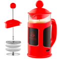 thumbnail image 1 of Prensa francesa OVENTE FPT34R de vidrio borosilicato rojo de 1 litro, 1 of 9