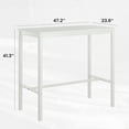 thumbnail image 3 of MAYEERTY 47"Counter Height Rectangular Pub Table with Metal Legs & Wood Top, Modern Industrial Design, White, 3 of 5