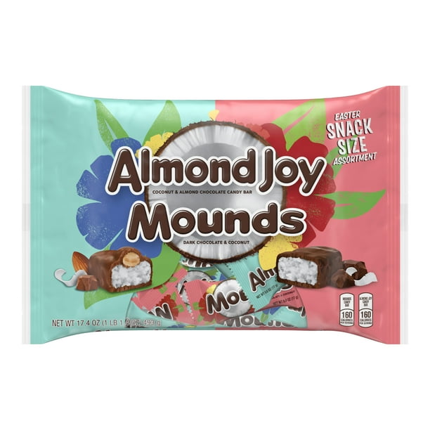 Almond Joy, Mounds, Coconut and Chocolate Snack Size Easter Candy Assortment, 17.4 Oz Walmart