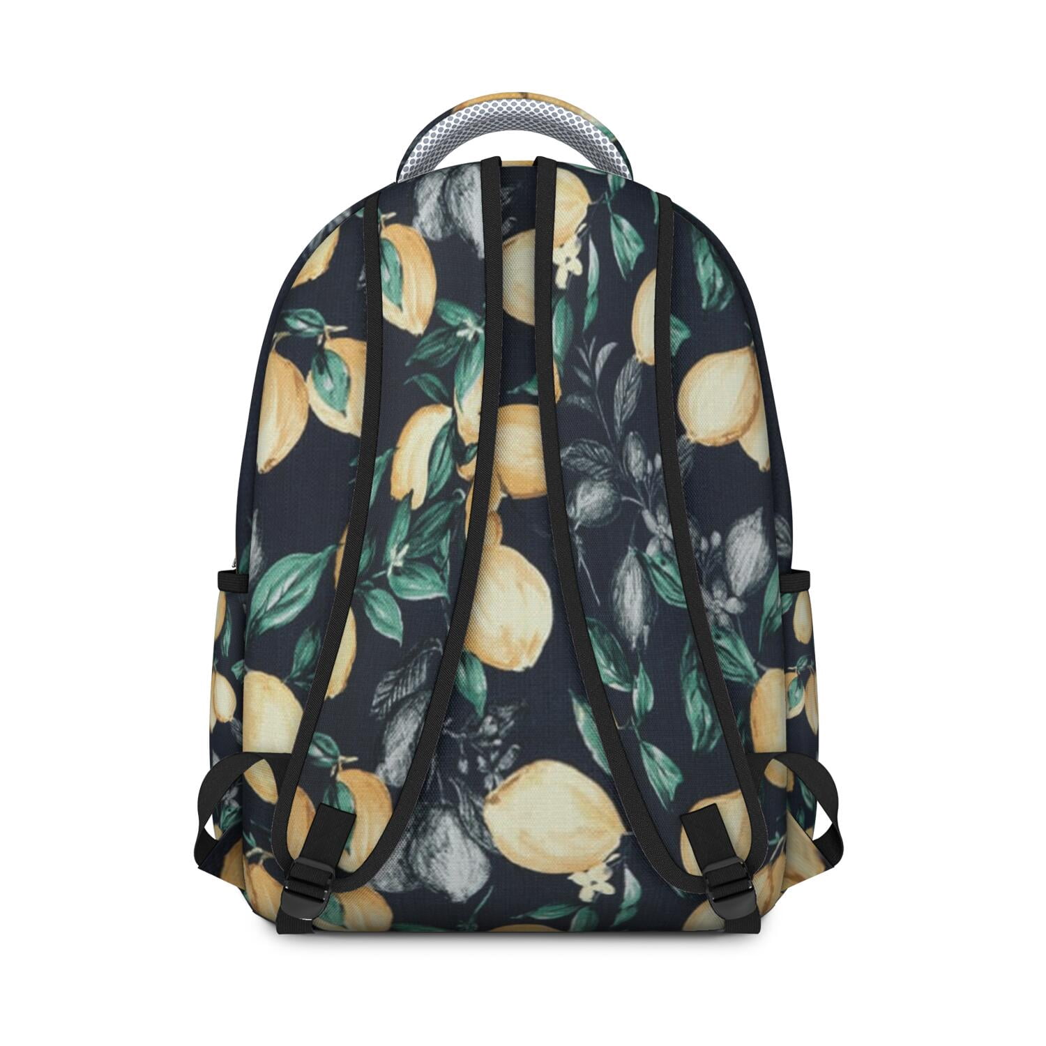 Retro Lemon Print School Backpack - Waterproof & Ergonomic Student Backpack, Durable & Lightweight with Spacious Compartments for Daily Use