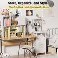 thumbnail image 4 of Desk Shelves Desktop Orgnizer Shelf-White Office Organization for Top of Adjustable Desk Organizers and Corner Bookshelf Table Top Shelving Small Hutch Decorations for Office, 4 of 16