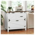 thumbnail image 2 of Lateral Filing Cabinet, 4 Drawer White File Cabinet for Home Office, Legal/Letter/A4 Size, Farmhouse Style with Metal Accents, 2 of 9