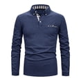 thumbnail image 2 of Dovford Men's Polo Shirts with Pocket Long Sleeve Casual Moisture Wicking Golf Polo Shirts Button Basic Plaid Collar T Shirt, 2 of 7