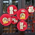 thumbnail image 2 of 6Pc Party Hanging Paper Fans Set Decorative Red Folding Fans Party Decorations Round Fan Wall Decor Paper Garlands for Birthday Festival Party Wedding Accessories, 2 of 8