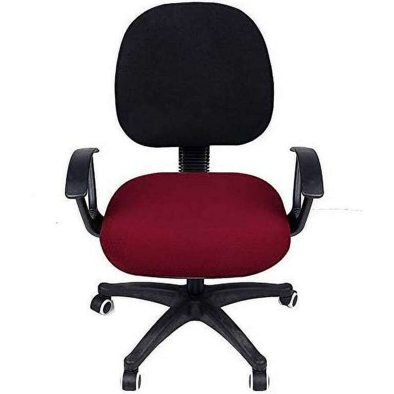 smiry Stretch Jacquard Office Computer Chair Seat Covers, Removable  Washable Anti-dust Desk Chair Seat Cushion Protectors - Black