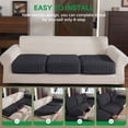 thumbnail image 6 of OHSIO Couch Covers for L-Shape Sectional Sofa, Stretch Soft Sofa Slipcovers, Washable Wear-Resistant Furniture Protector with Elastic Bottom (1 Piece Armrest Cover, Dark Gray), 6 of 8