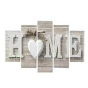 5Pcs Canvas Print White Home Sweet Heart Modern Picture Wall Art Decor Painting For Bedroom Living Room