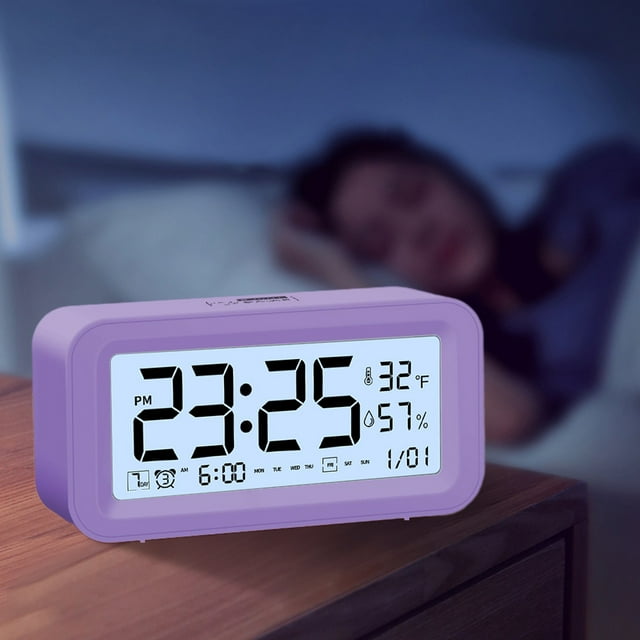 Dianli Summer Savings Digital Electronic Clock LED Display Electronic Clock Stereo Digital Display Snooze Alarm Clock 12/24H Change Countdown Time Deals