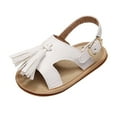 thumbnail image 2 of LNMQLPDBS Baby Girls Open Toe with Tassels Shoes Outdoor Casual Summer First Walkers Shoes Toddler Flat Sandals for 3-24 Months Soft Sole Leather Lightweight Breathable Beach Shoes, 2 of 6
