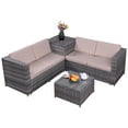 thumbnail image 5 of Patiojoy 4 Pieces Patio Rattan Furniture Set Wicker Conversation Table &Chair, 5 of 8