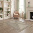 thumbnail image 2 of ODIKA 4'x6' Beige Ivory Geometric Cross Tufted Washable Area Rug Ornate Medallion Center Motif With Intricate Diamond Lattice Sections for Bedroom, Reading Nook, Pet Friendly & Non-Shedding, 2 of 7
