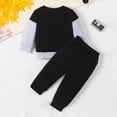 thumbnail image 4 of CAUYDY 3 6 9 12 18 24 Months 1-5T Preemie Boy Outfits Child Long Sleeve Sweatshirt and Joggers Pants 2Pcs Clothes Set Fall Winter Gift for Baby Black for Sizes 6-9 Months, 4 of 7