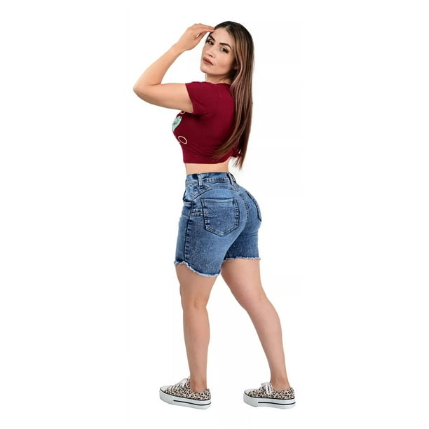 Short De Mezclilla De Dama Corte Colombiano Itzi Jean's 141