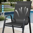 thumbnail image 3 of DIFY 7-Piece Patio Dining Set for 6, 50" Metal Round Table with 6 Stackable Chairs, Black&Black, 3 of 8