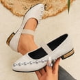 thumbnail image 2 of Eltusu Women Shoes, Pointed Toe Low Heel Fashion Strap Dress Shoes White Size 7.5, 2 of 7