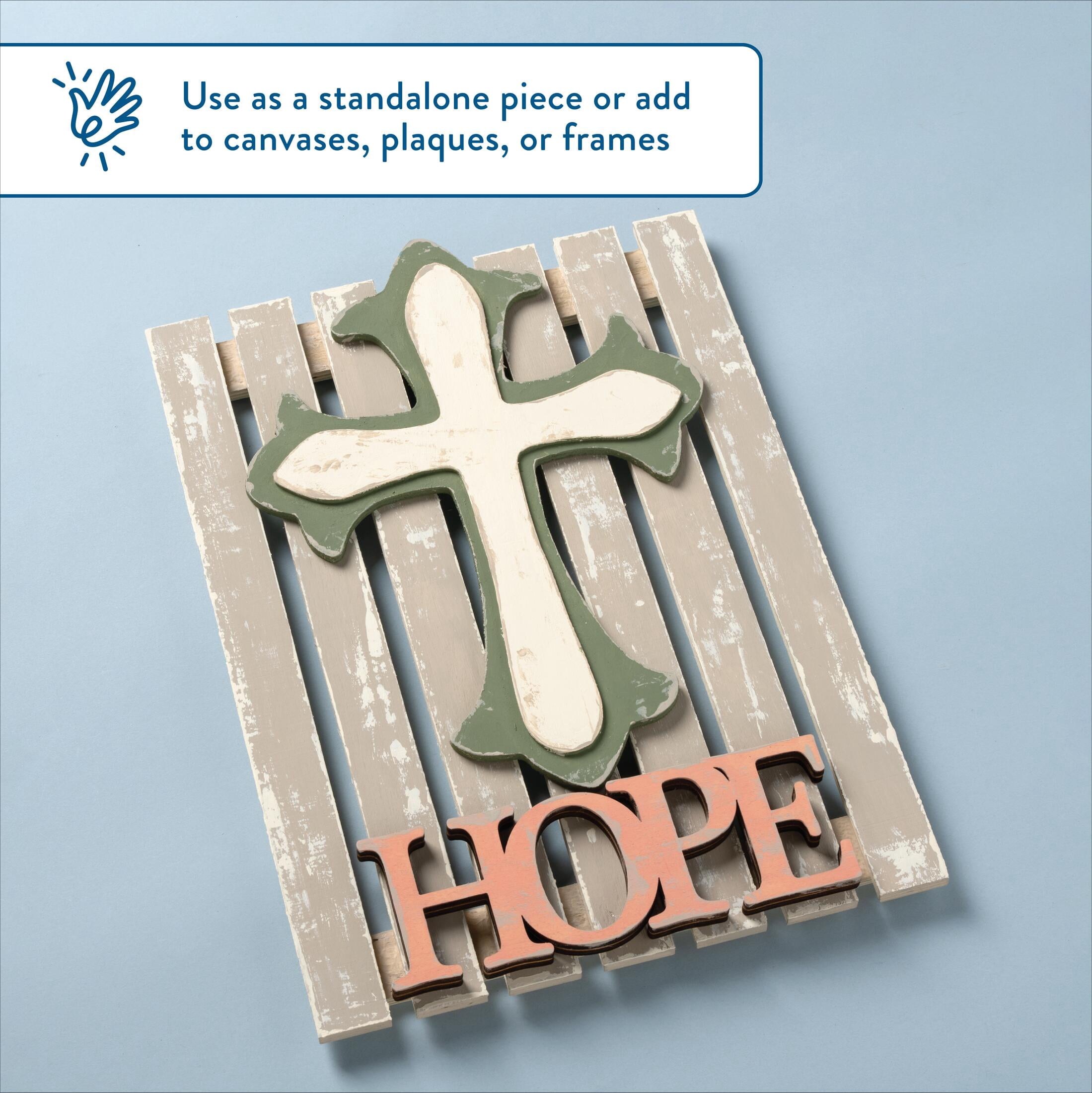 Hello Hobby 11" Wood Cross Plaque