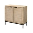 thumbnail image 5 of J&D Designs Reed 2-Door Coastal Wood & Iron Accent Cabinet in Brown, 5 of 5