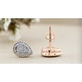 thumbnail image 3 of Dazzlingrock Collection Round White & Metal Diamond Teardrop Shape Screwback Stud Earrings for Women (0.11 ctw, Color I-J, Clarity I1-I2) in 18K Rose Gold, 3 of 6