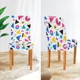 thumbnail image 3 of Yayeee 4 Pack Dining Chair Covers Stretch Parson Chairs Slipcovers Seat Protector, Yellow Retro Shapes, 3 of 6