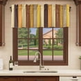 thumbnail image 6 of Farmhouse Yellow Brown Curtain Valances for Windows, Kitchen Valance Window Treatments Panel 2 Pack, Retro Vintage Wood Rod Pocket Short Curtains for Bathroom Bedroom 42 x 18 Inch, 6 of 8